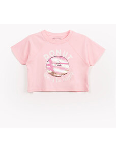 C&A camiseta juvenil donut manga curta rosa claro