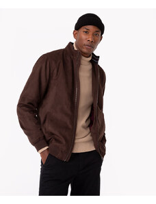 C&A jaqueta de suede com recortes e bolsos marrom