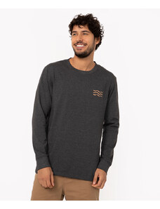 C&A camiseta de algodão manga longa california cinza escuro