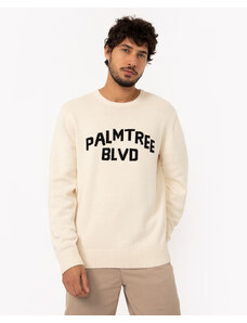 C&A suéter de tricot manga longa palm tree blvd off white