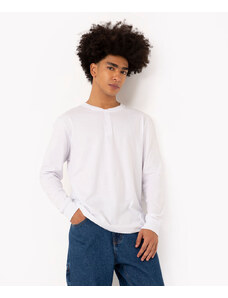 C&A camiseta comfort manga longa branco