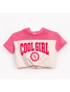 C&A camiseta cropped infantil manga curta rosa