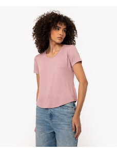 C&A blusa básica de viscose manga curta rosa claro