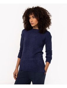 C&A suéter de tricot chenille manga longa azul marinho