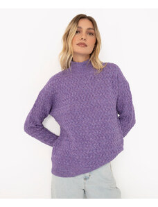 C&A suéter tricot gola alta lilás