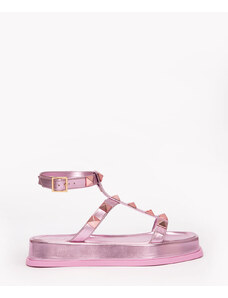 C&A sandália flatform com tachas oneself rosa