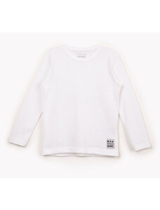 C&A camiseta infantil texturizada manga longa off white