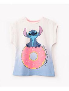 C&A camiseta infantil stitch manga curta azul