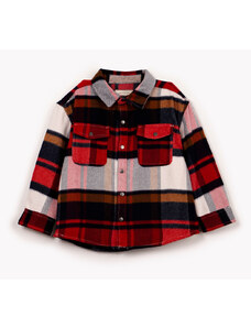 C&A camisa flanelada infantil xadrez manga longa vermelha