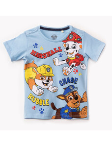 C&A camiseta de algodão infantil patrulha canina manga curta azul claro