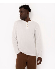 C&A camiseta de algodão texturizada manga longa off white