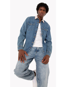 C&A jaqueta jeans com bolsos azul claro