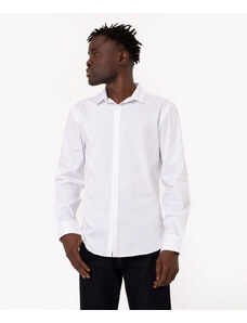 C&A camisa de algodão slim manga longa branca