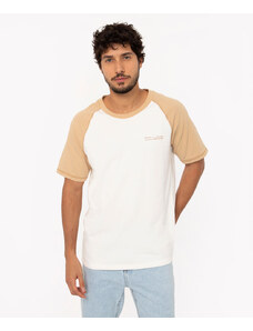 C&A camiseta de algodão texturizada manga curta venice boulevard off white