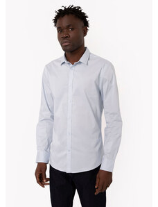 C&A camisa de algodão slim manga longa azul claro
