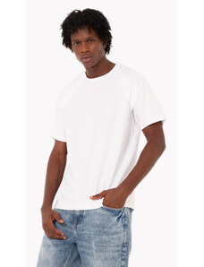 C&A camiseta de moletinho manga curta raglan branca