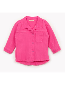 C&A jaqueta de sarja infantil texturizada com bolsos pink