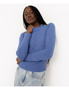 C&A suéter de tricô com botões azul