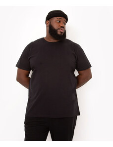 C&A camiseta básica de algodão plus size manga curta gola careca preta
