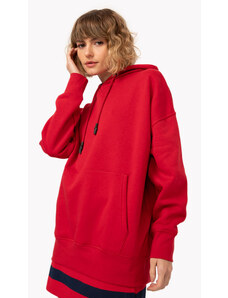 C&A blusão oversized de moletom com capuz vermelho