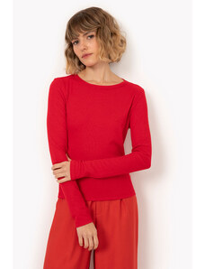 C&A blusa básica decote careca manga longa vermelho