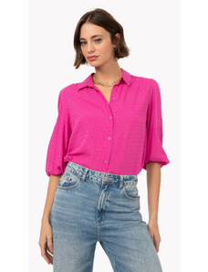 C&A camisa texturizada manga bufante rosa escuro