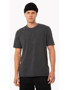 C&A camiseta de algodão básica manga curta gola redonda cinza mescla escuro