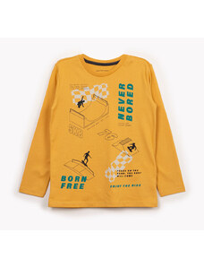 C&A camiseta de algodão skater manga longa amarela