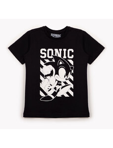C&A camiseta de algodão infantil sonic manga curta preta