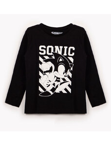 C&A camiseta de algodão sonic manga longa preto