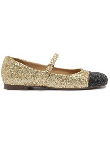 Sapato Boneca Dourado e Preto Glam | Anacapri