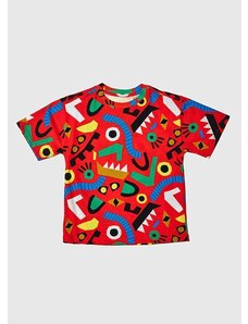 Bento Camiseta de Menino Malha Caras e Bocas Vermelho