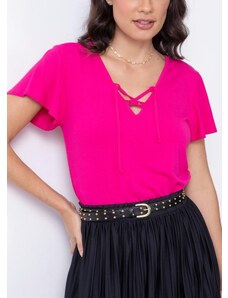 Quintess Blusa Pink Decote com Transpasse