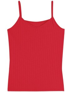 Malwee Blusa Vermelha Canelada Decote V