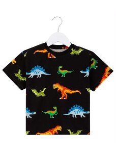 Bento Camiseta Menino de Malha Dinopix Preto