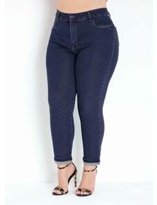 Sawary Jeans Calça Jeans Cropped com Dobra Plus Size Sawary