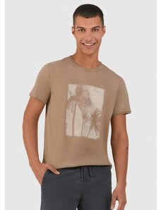 Malwee Camiseta Tradicional Tropical Marrom