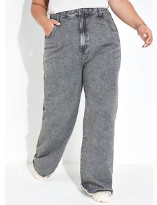 Marguerite Calça Jeans Cinza Wide Leg Plus Size