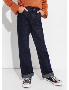 Moda Pop Calça Jeans Infantil Azul com Barra Dobrada