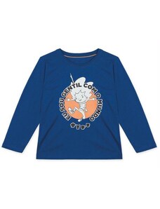 Lilica Camiseta Vito Manga Longa Infantil Unissex Azul