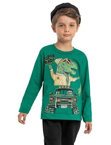 Quimby Camiseta Infantil Dino Menino Verde