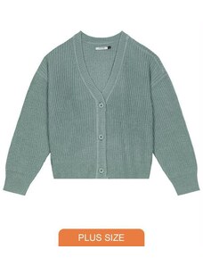 Malwee Plus Suéter de Tricô Plus Size Feminino Verde