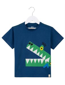 Bento Camiseta Menino de Malha Silk Jacaré Azul