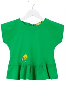 Fábula Blusa Menina de Malha Bordado Florescer Verde