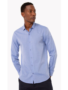 C&A camisa de algodão comfort manga longa azul claro