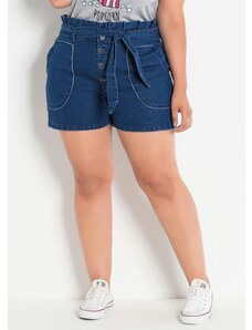 Marguerite Short Jeans Clochard Plus Size com Amarração