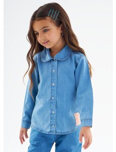Up Baby Camisa Jeans Infantil Menina Azul