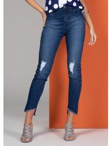Quintess Calça Jeans com Barra Desfiada