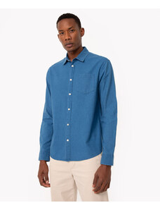 C&A camisa de algodão comfort manga longa azul