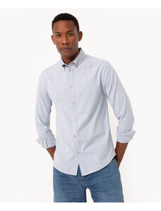 C&A camisa de algodão comfort manga longa azul médio
